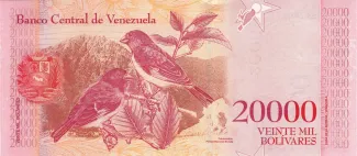 Venezuela 20.000 Bolivares, 2016-2017 reverse