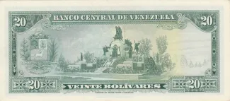 Venezuela 20 Bolivares, 1971-1972 reverse