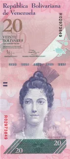 Venezuela 20 Bolivares, 2014 image