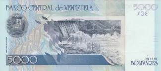 Venezuela 5.000 Bolivares, 2000-2004 reverse