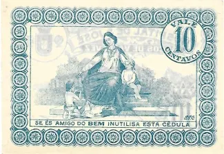 Viana do Castelo, District of 10 Centavos, 1917-1922 reverse