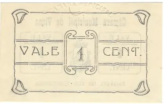 Viana do Castelo, District of 1 Centavo,  reverse