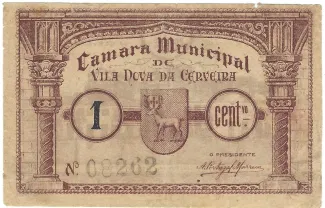 Viana do Castelo, District of 1 Centavo,  obverse