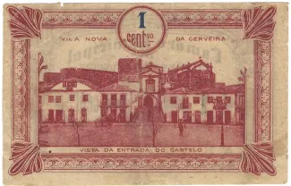 Viana do Castelo, District of 1 Centavo,  reverse