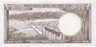 South Vietnam 100 Dong, 1966 reverse