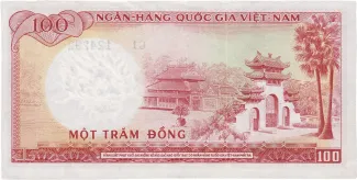 South Vietnam 100 Dong, 1966 reverse