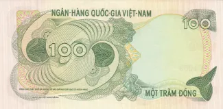 South Vietnam 100 Dong, 1970 reverse