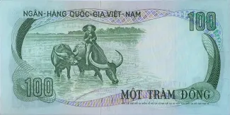South Vietnam 100 Dong, 1972 reverse