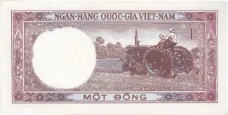 South Vietnam 1 Dong, 1964 reverse