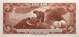 South Vietnam 20 Dong, 1962 reverse