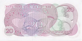 South Vietnam 20 Đồng, 1969 reverse