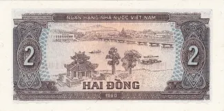 Vietnam 2 Dong, 1980 reverse