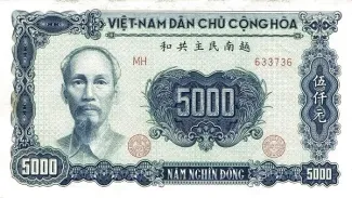 North Vietnam 5.000 Dong, 1953 obverse