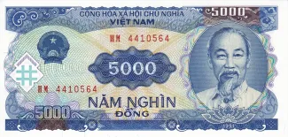 Vietnam 5.000 Dong, 1991 obverse