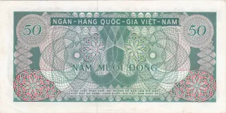 South Vietnam 50 Dong, 1969 reverse