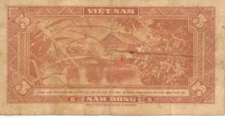 South Vietnam 5 Dong, 1955 reverse