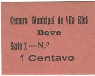 Vila Real, District of 1 Centavo,  obverse