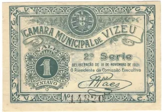 Viseu, District of 1 Centavo, 1921 obverse