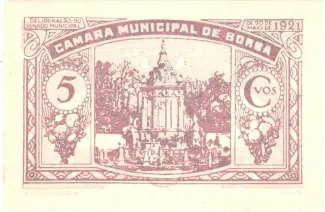 vora, District of 5 Centavos, 1921 reverse