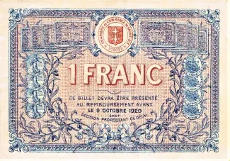 Vosges, Department of 1 Franc, 1915-1918 reverse