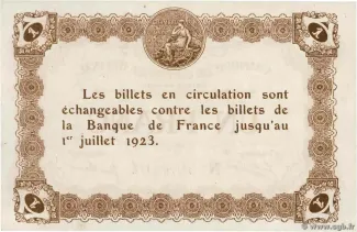 Vosges, Department of 1 Franc, 1920-1921 reverse