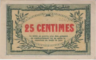 Vosges, Department of 25 Centimes, 1917 reverse