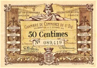 Vosges, Department of 50 Centimes, 1918 image