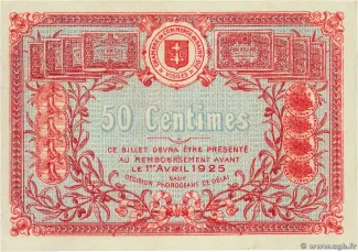 Vosges, Department of 50 Centimes, 1920 reverse