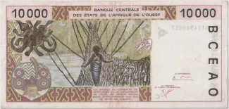 Western African States 10.000 Francs, 1992-2001 reverse