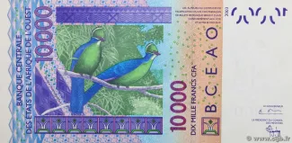 Western African States 10.000 Francs, 2003-2024 reverse