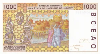 Western African States 1.000 Francs, 1991-2003 reverse