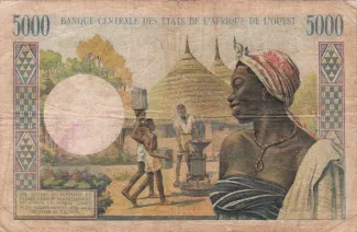 Western African States 5.000 Francs, 1961-1965 (1961-1977) reverse