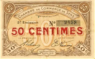 Yonne, Department of 50 Centimes, 1916 image