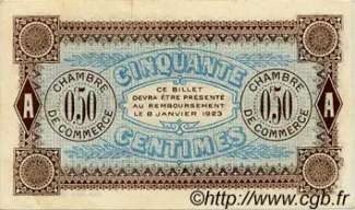 Yonne, Department of 50 Centimes, 1920-1921 reverse