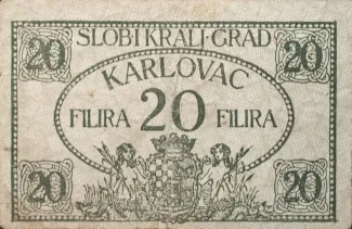 Yugoslavia Notgeld 20 Filira, 1919 obverse