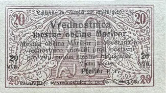 Yugoslavia Notgeld 20 Vinarjev, 1919 reverse