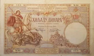 Yugoslavia 1.000 Dinara, 1920 obverse