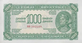Yugoslavia 1.000 Dinara, 1944 obverse