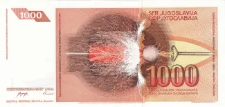 Yugoslavia 1.000 Dinara, 1990 reverse
