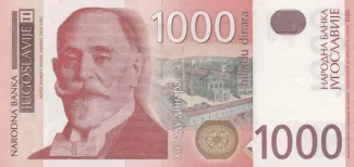 Yugoslavia 1.000 Dinara, 2001 obverse