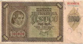 Yugoslavia 1.000 Kuna, 1941 obverse