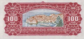 Yugoslavia 100 Dinara, 1963 reverse