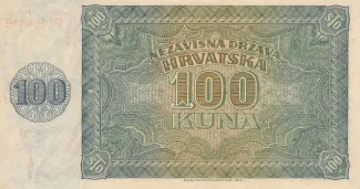 Yugoslavia 100 Kuna, 1941 reverse