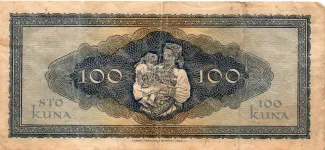 Yugoslavia 100 Kuna, 1943 reverse