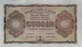 Yugoslavia 100 Lir, 1944 obverse