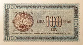 Yugoslavia 100 Lira, 1945 reverse