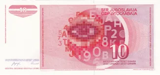 Yugoslavia 10 Dinara, 1990 reverse