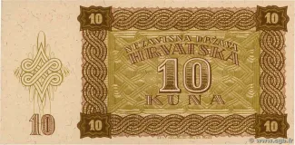 Yugoslavia 10 Kuna, 1941 reverse