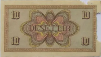 Yugoslavia 10 Lir, 1944 reverse