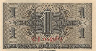 Yugoslavia 1 Kuna, 1942 reverse